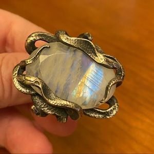 Bloodmilk Medusa’s Jewel Rainbow moonstone ring